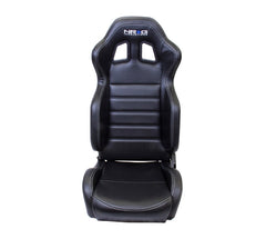 NRG リクライニングレーシングシート ブラック／ホワイトステッチ 左右2脚セット RSC-208L/R