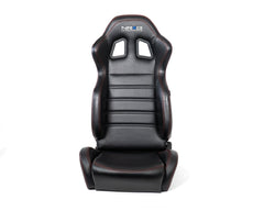 NRG リクライニングレーシングシート ブラック／レッドステッチ 左右2脚セット RSC-208-1L/R