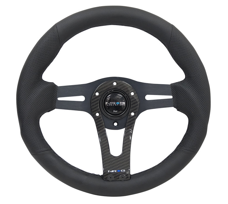 NRG カーボンセンタースポーク レザーステアリング RST-002RCF