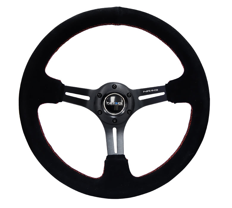 NRG 350mm 3インチディープディッシュ スリット入りスエードステアリング RST-018S