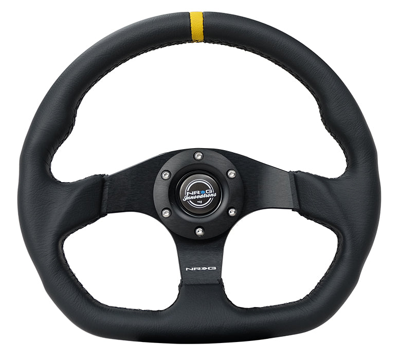 NRG フラットボトム レザーステアリング RST-024MB-R