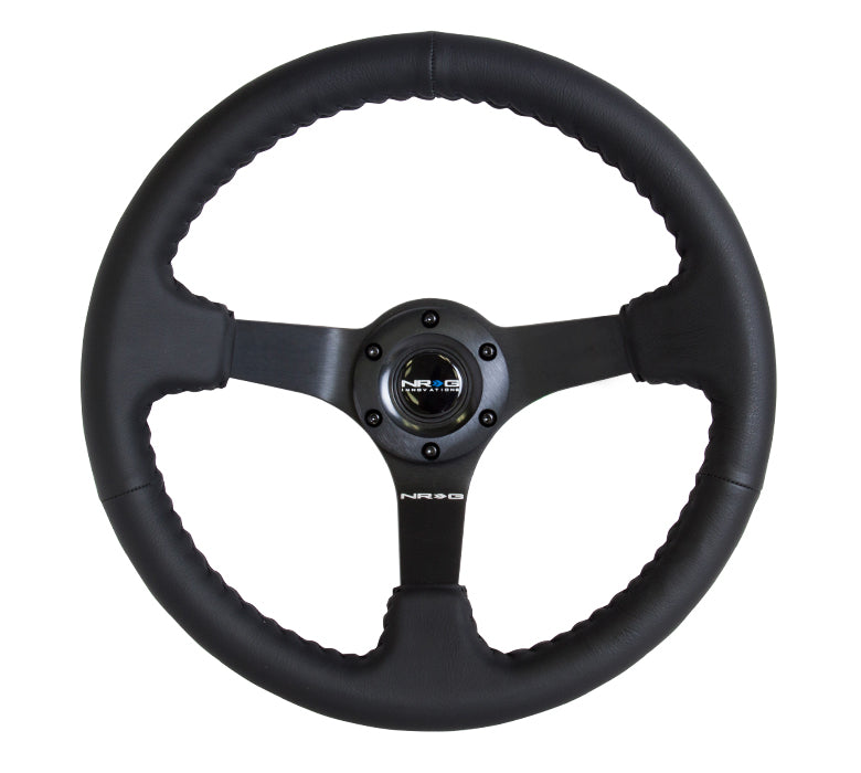 NRG 350mm ディープディッシュ レザーステアリング ソリッドスポーク RST-036GD