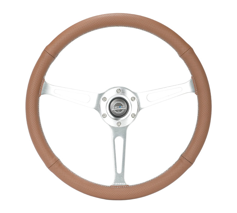 NRG CLASSIC 380mm パンチングレザーステアリング ブラウン RST-380CIRCUIT-BR