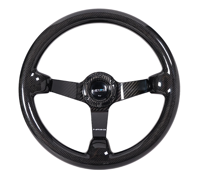 NRG 350mm カーボンファイバー ディープディッシュ ステアリング ST-036