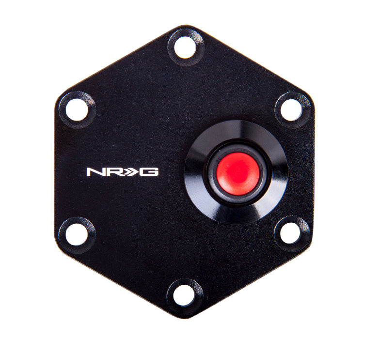 NRG レッドボタン付き ホーンデリートプレート｜STR-600BK